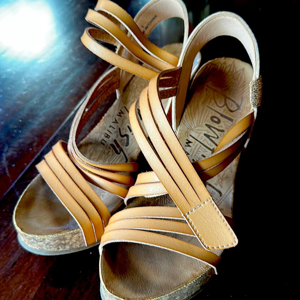 Wedges leather super cute brown